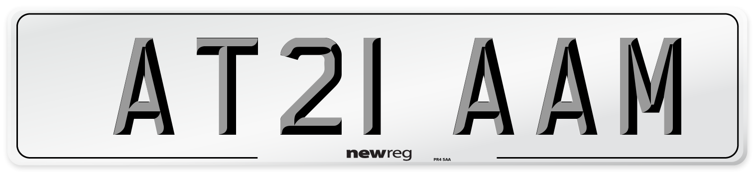 AT21 AAM Number Plate from New Reg